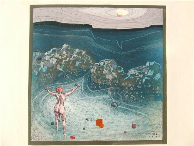 Tengerben fürdőző nő